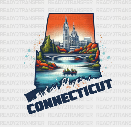 Colorful Connecticut State Design - & Cities Dtf Heat Transfer