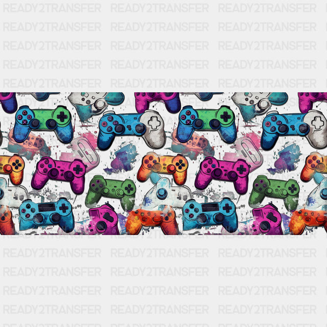 Colorful Controller Design - Video Games Cup Wrap UV Sticker Permanent UV DTF Decal ready2transfer