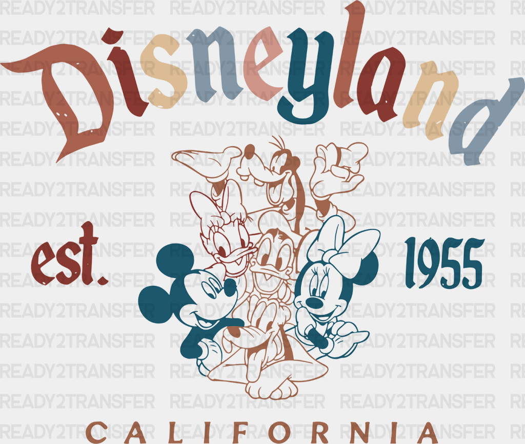 Colorful Disneyland California Disney Dtf Transfer