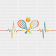Colorful ECG Line - Tennis DTF Transfers ready2transfer