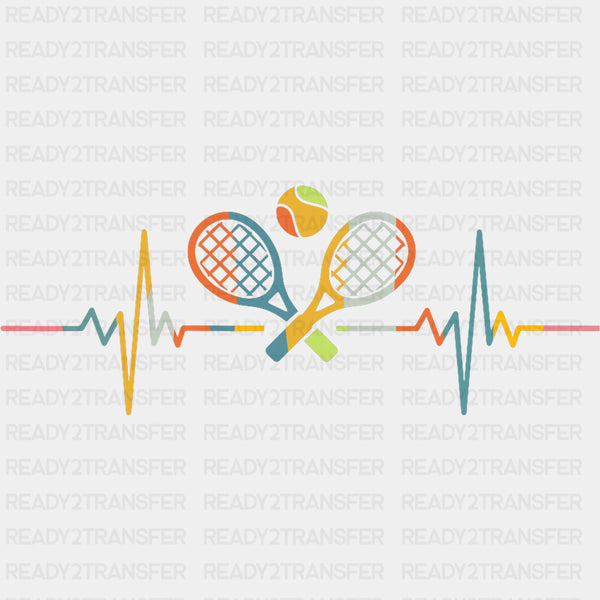Colorful ECG Line - Tennis DTF Transfers