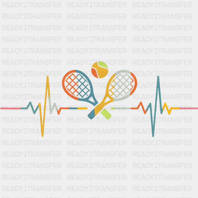 Colorful ECG Line - Tennis DTF Transfers ready2transfer