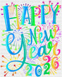 Colorful Fireworks Happy New Year 2026 - New Year DTF Transfer
