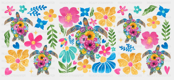 Colorful Flowers - Summer Cup Wrap UV Sticker Permanent UV DTF Decal