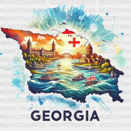 Colorful Georgia State Design - & Cities Dtf Heat Transfer