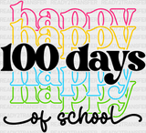 Colorful Happy 100 Days Of School Dtf Transfer