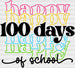 Colorful Happy Happy 100 Days Of School DTF Transfer ready2transfer Black