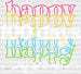 Colorful Happy Happy 100 Days Of School DTF Transfer ready2transfer White