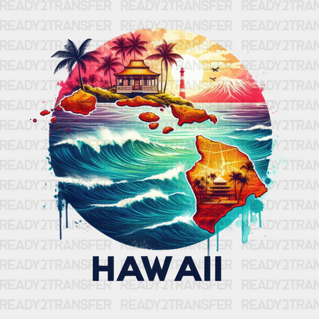 Colorful Hawaii State Design - & Cities Dtf Heat Transfer