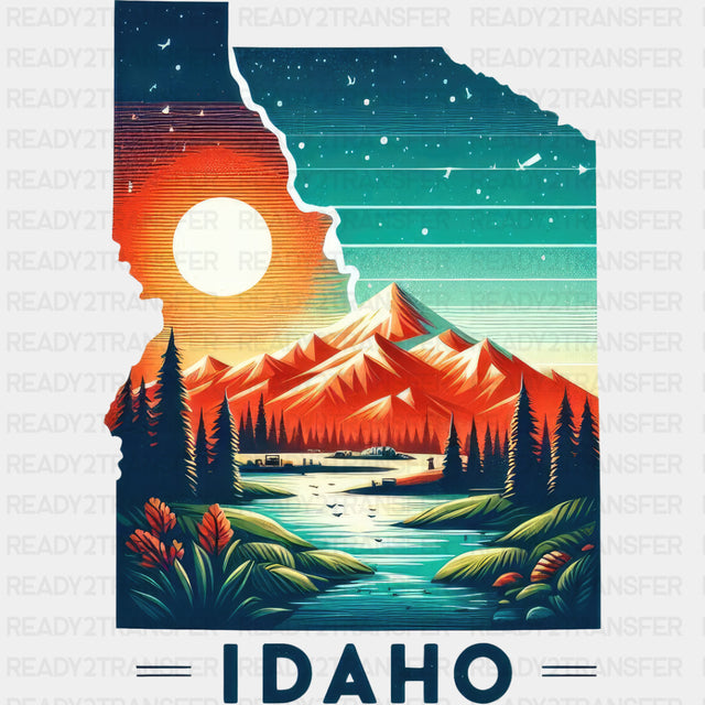 Colorful Idaho State Design - State & Cities DTF Heat Transfer ready2transfer