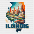 Colorful Illinois State Design - State & Cities DTF Heat Transfer ready2transfer
