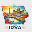 Colorful Iowa State Design - State & Cities DTF Heat Transfer ready2transfer