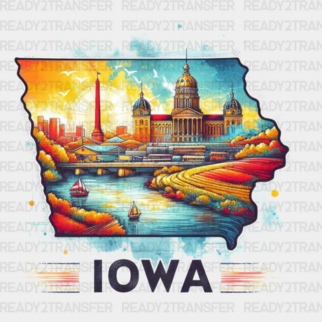 Colorful Iowa State Design - & Cities Dtf Heat Transfer