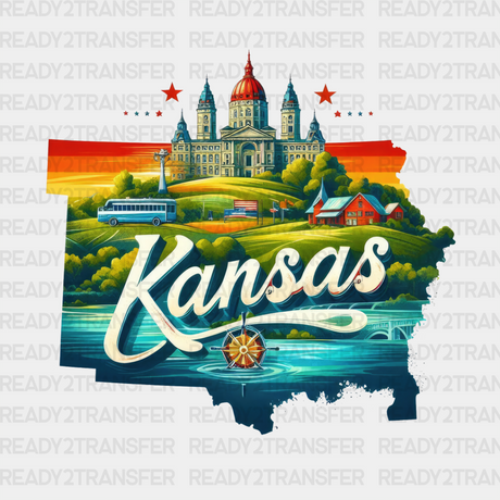 Colorful Kansas State Design - & Cities Dtf Heat Transfer