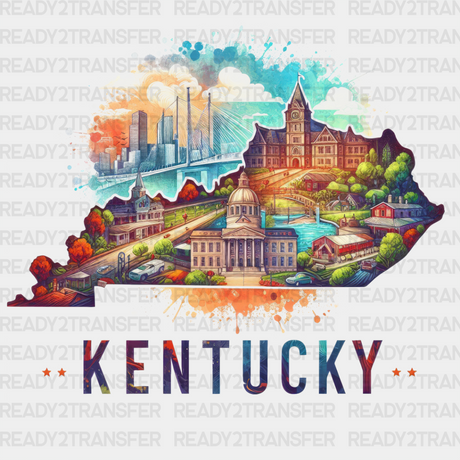 Colorful Kentucky State Design - & Cities Dtf Heat Transfer