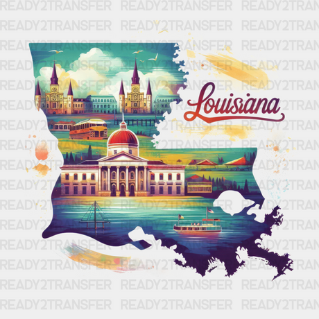 Colorful Louisiana State Design - & Cities Dtf Heat Transfer