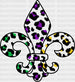 COLORFUL MARDI GRAS HEAT DESIGN DTF Transfer ready2transfer Black