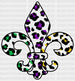 COLORFUL MARDI GRAS HEAT DESIGN DTF Transfer ready2transfer White