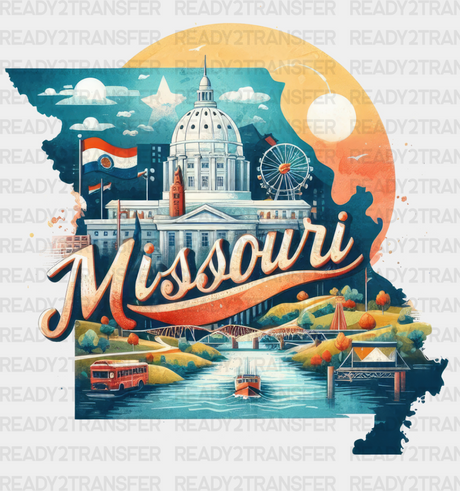 Colorful Missouri State Design - & Cities Dtf Heat Transfer