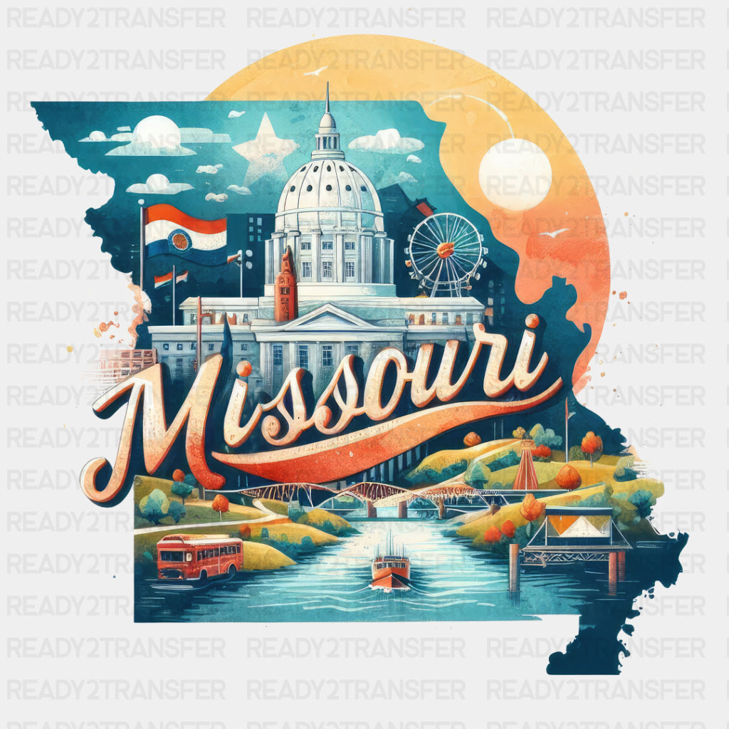 Colorful Missouri State Design - State & Cities DTF Heat Transfer ready2transfer