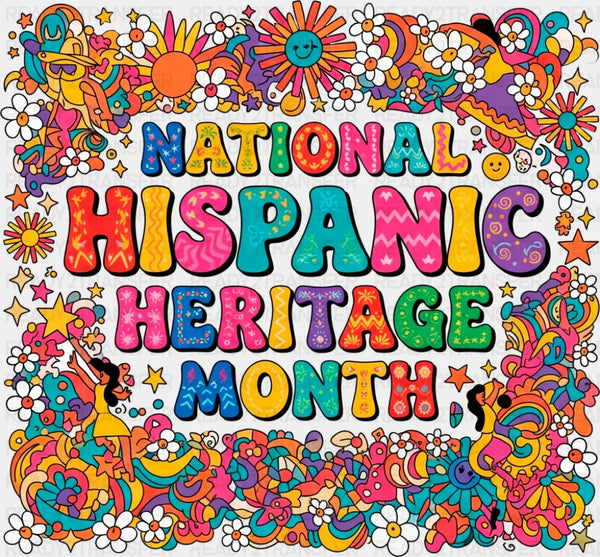 Colorful National Hispanic Heritage Month Design - Hispanic Heritage Month DTF Transfer