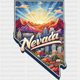 Colorful Nevada State Design - State & Cities DTF Heat Transfer ready2transfer