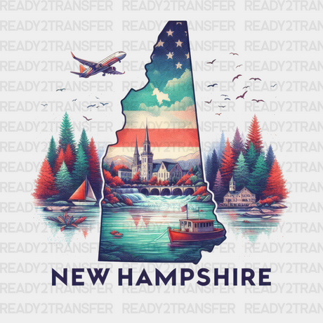 Colorful New Hampshire State Design - & Cities Dtf Heat Transfer