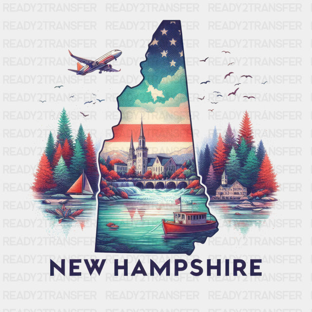 Colorful New Hampshire State Design - State & Cities DTF Heat Transfer ready2transfer
