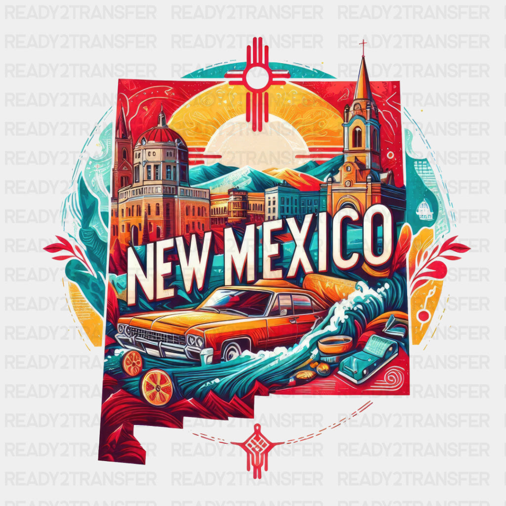 Colorful New Mexico State Design - State & Cities DTF Heat Transfer ready2transfer