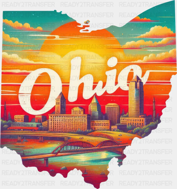 Colorful Ohio State Design - State & Cities DTF Heat Transfer