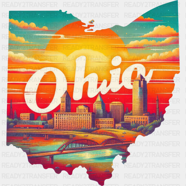 Colorful Ohio State Design - State & Cities DTF Heat Transfer