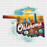Colorful Oklahoma State Design - State & Cities DTF Heat Transfer ready2transfer