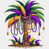 Colorful Palm Tree - Mardi Gras DTF Transfers ready2transfer Light Color Design (See Imaging)