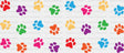 Colorful Paw Design - Pets Cup Wrap Uv Sticker Permanent Dtf Decal
