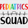Colorful Pediatrics Squad, ECG Line B&W - Pediatric Nurse DTF Transfers ready2transfer Dark Color Design (See Imaging)