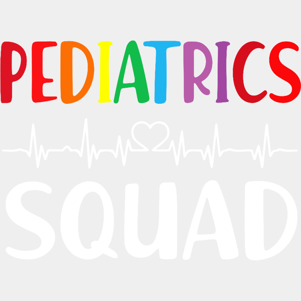 Colorful Pediatrics Squad, ECG Line B&W - Pediatric Nurse DTF Transfers ready2transfer Light Color Design (See Imaging)
