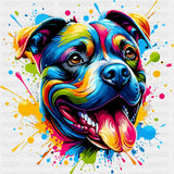 Colorful Pitbull Design - Dogs DTF Transfer