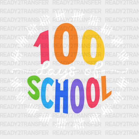 Colorful Simple 100 Days Of School Dtf Transfer