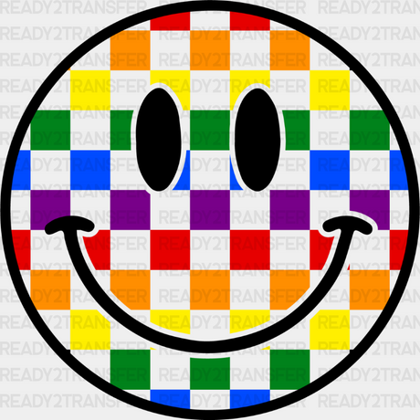 Colorful Smiley Design - Gay Theme Dtf Transfer Adult Unisex S & M (10’’) / Dark Color (See Imaging)