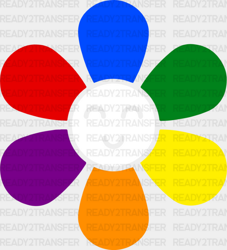 Colorful Smiley Flower - Gay Theme Dtf Transfer Adult Unisex S & M (10’’) / Light Color Design