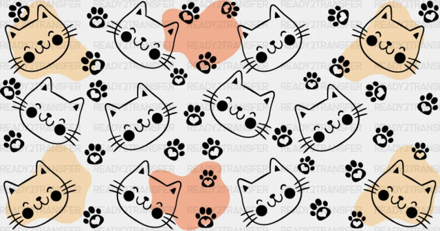 Colorful Smiling Cats - Pets Cup Wrap Uv Sticker Permanent Dtf Decal