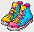 Colorful Sneakers - Minimal UV Sticker Permanent UV DTF Decal
