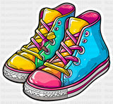 Colorful Sneakers - Minimal UV Sticker Permanent UV DTF Decal
