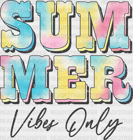 Colorful Summer Vibes Only Dtf Transfer Adult Unisex - S & M (10’) / Black