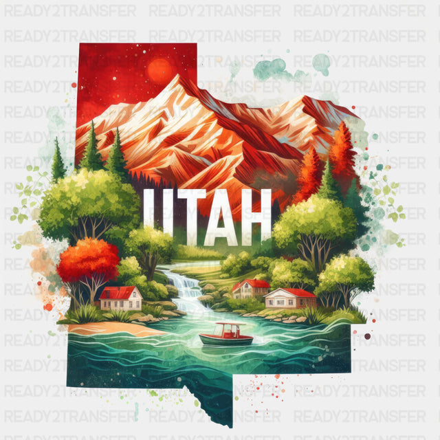 Colorful Utah State Design - State & Cities DTF Heat Transfer ready2transfer