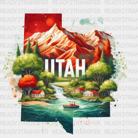 Colorful Utah State Design - & Cities Dtf Heat Transfer