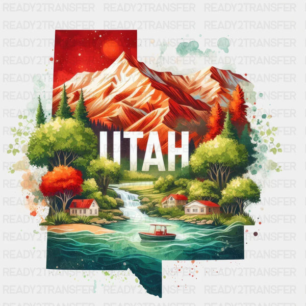 Colorful Utah State Design - State & Cities DTF Heat Transfer