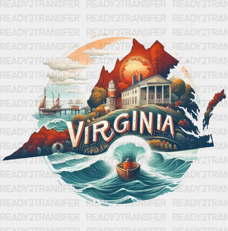 Colorful Virginia State Design - & Cities Dtf Heat Transfer