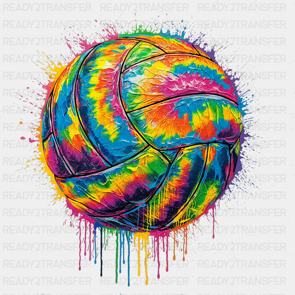 Colorful Volleyball Splash - Volleyball DTF Transfers