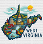 Colorful West Virginia State Design - & Cities Dtf Heat Transfer